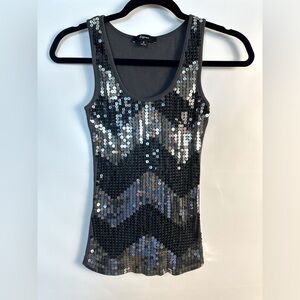 Express sequin chevron pattern tank top